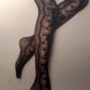 NEW Jessica Simpson Fashion Tights, Lace, Black Color, Size M/T